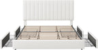 Allewie King Size Storage Bed Frame, Vertical Channel Tufted Adjustable - Image 8