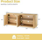 64'' Fluted TV Stand for TVs up to 75'', Modern Long Media Console - Image 2