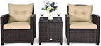 Tangkula 3 Pieces Patio Furniture Set, PE Rattan Wicker 3 Pcs Outdoor Sofa Set - Image 9