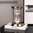 Embossed White Sand Metal Glass Hourglass - Image 2