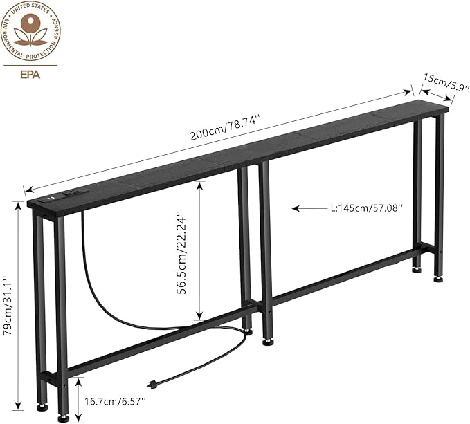 Keelian 78" Narrow Console Sofa Table - Image 3
