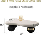 40" Cloud Coffee Table for Living Room Irregular Coffee Table Modern Low Coffee - Image 2