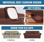H.VERSAILTEX Real Velvet Plush 3 Piece Stretch Sofa Covers Couch Covers - Image 6