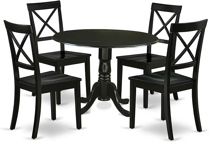 East West Furniture DLBO5-BLK-W 5 Piece Dinette Set by EastWestFurniture