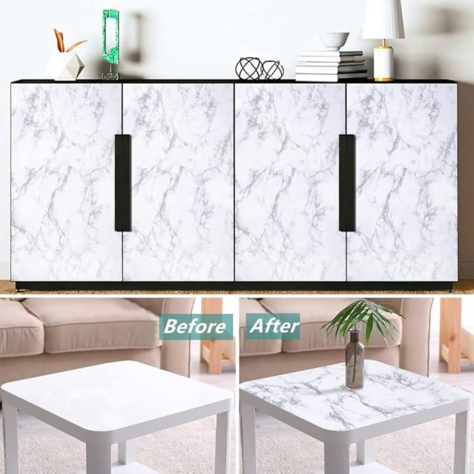 Arthome Marble Contact Paper, Peel and Stick Wallpaper 11.8x100 inch Self - Image 5
