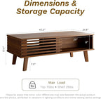 MAISONARIA Living Room Table Sets of 2, Mid Century Coffee Table & Dresser TV - Image 5