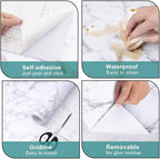 Arthome 60 x 508 cm Peel and Stick Marble Contact Paper, Self-Adhesive - Image 6
