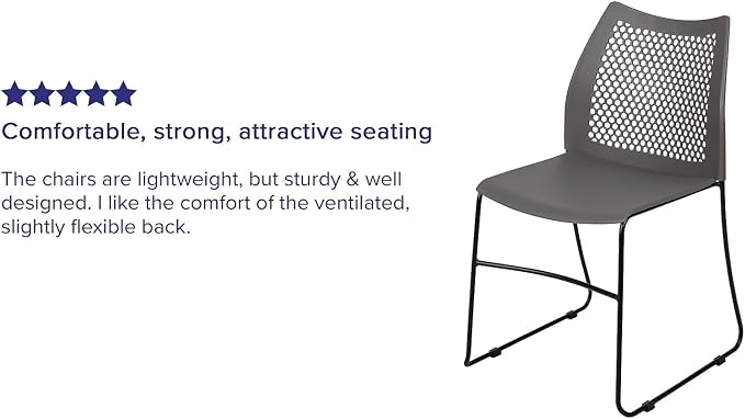 Flash Furniture HERCULES Series 661 lb. Capacity Gray Stack Chair - Image 4
