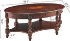 PADMA HOUSE Solid Wood Oval Coffee Table - Image 2
