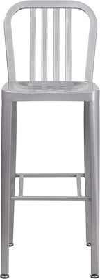 Flash Furniture Commercial Grade 30" High Silver Metal Indoor-Outdoor Barstool - Image 8
