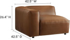 Modway Auren Vegan Leather Left Modular Armchair in Coffee - Image 3