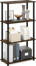 Furinno Turn-N-Tube Storage Shelves, 4-Tier Toolless Book Shelf, Corner Shelf by Furinno-FitsYourSpaceFitsYourBudget