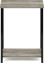 Furinno Simplistic Metal Frame End Table, French Oak - Image 6