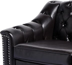 LEVNARY Chesterfield Chair Leather, Upholstered Sofa Chair - Image 6