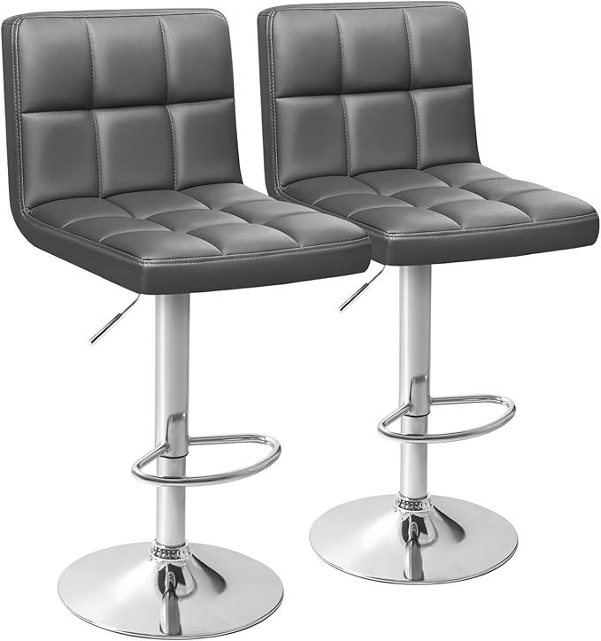 Homall Bar Stools Modern PU Leather Adjustable Swivel Barstools, Armless by Homall
