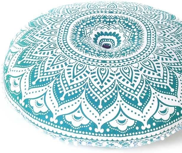 Mandala Floor Pillow Cover Meditation Cushion Seating Throw Hippie Round - Image 2