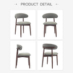COLAMY Wooden Dining Room Chairs Set of 6, Modern Upholstered Fabric Dining - Image 9