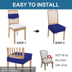 Smiry Waterproof Seat Covers for Dining Room Chairs Set of 8, Stretch Jacquard - Image 5