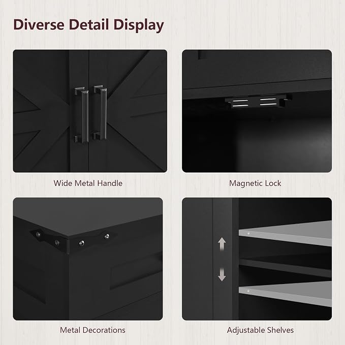 usikey Buffet Cabinet, 61” Large Sideboard Buffet Storage Cabinet - Image 7