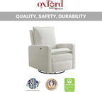 Oxford Baby Uptown Power Recliner/Glider, Boucle White - Image 6