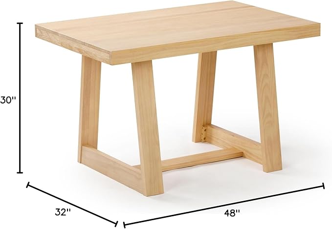 Plank+Beam 48 Inch Farmhouse Dining Table, Rustic Solid Wood Kitchen Table - Image 2