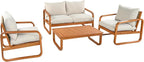 Merax Outdoor 4-Piece Acacia Wood Conversation Set - Image 4