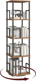 MAHANCRIS 4-Tier Rotating Bookshelf, Freestanding Corner Bookshelf, 360° by MAHANCRIS