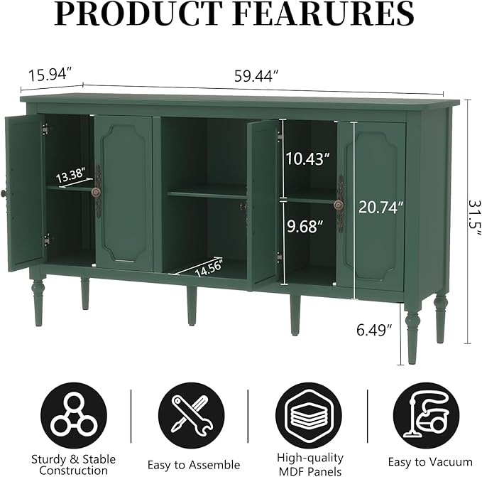 Vintage Buffet Sideboard Cabinet - Image 2
