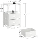 sthmec Nightstand with Charging Station, LED Night Stand Set 2, Bedside Table - Image 3