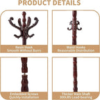 ZOZOE Wooden Classic Coat Rack Stand, Solid Wood Coat Rack Freestanding - Image 2