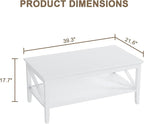 ChooChoo White Coffee Table Classic X Design - Image 2