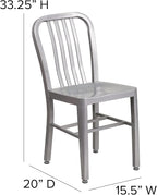 Flash Furniture Gael Indoor/Outdoor Modern Metal Dining Chairs, - Image 3