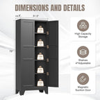 Yizosh Metal Pantry Cabinet, Cupboard - Image 2