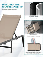 Ciokea Aluminum Foldable Lounge Chairs Set of 2 - Image 4