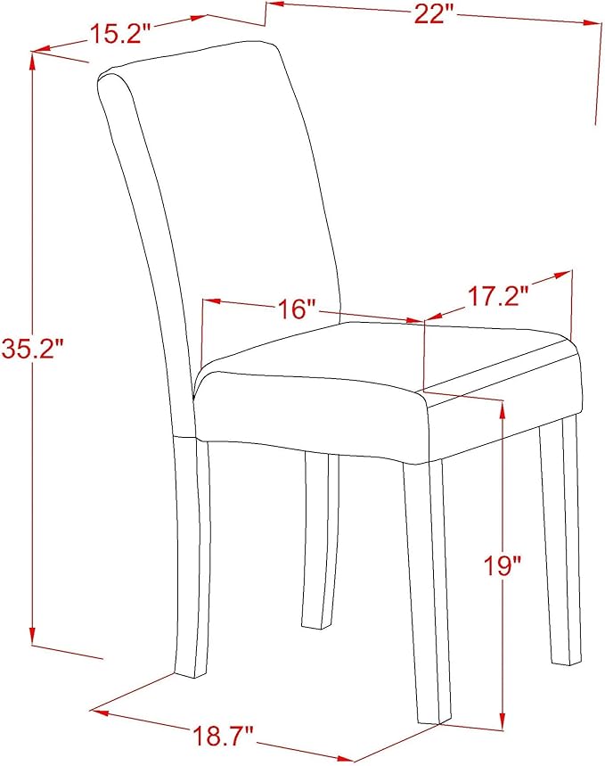 East West Furniture ABP4T04 Abbott Parson Dining Chairs - Image 9