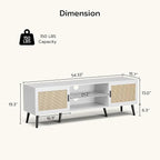 ZttRiee TV Stand for TVs up to 65'', Mid Century Modern Entertainment Center - Image 2