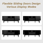 MAISONARIA 63" Black TV Stand, Fluted Entertainment Center - Image 6