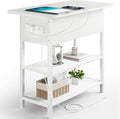 Yoobure End Table with Charging Station, Flip Top Side Table with USB Ports and by Yoobure