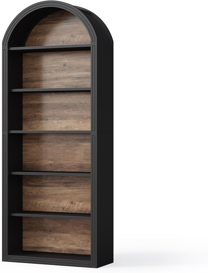 LITTLE TREE 6-Tier Bookcase, Large Freestanding Wooden Open Bookcase Bookshelf - Image 8
