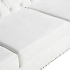 LEVNARY Chesterfield Loveseat Velvet, Upholstered Sofa - Image 6