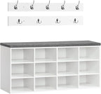 HOOBRO Shoe Storage Bench with Cushion, 39.4" L Entryway Bench with 12 Cubbies by HOOBRO