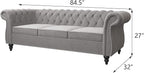 2 Piece Living Room Set, Velvet Chesterfield Sofa Loveseat Couch - Image 2