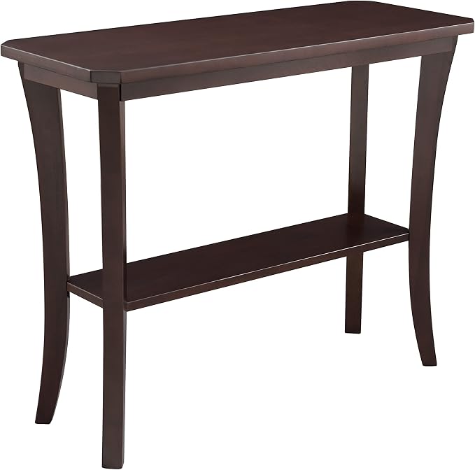 Leick Home Boa Console Table, Solid Wood, Bottom Display Shelf, Narrow Depth - Image 4