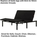 12 Inch Adjustable Bed Legs Replacement Screw in Furniture Support, 3 Sections - Image 7