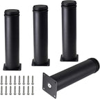 Set of 4 Stainless Steel Furniture Legs 8 Inch, Adjustable Round Cabinet Legs by Kyuionty