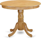 East West Furniture ANVA3-OAK-C 3 Piece Kitchen Table Set - Image 3