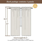 Chyhomenyc Black Semi Sheer Curtains 84 Inches Long 2 Panels Set, Light - Image 5