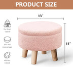 Wimarsbon Storage Ottoman, Modern Round Footrest - Image 3
