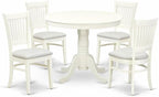 East West Furniture ANVA5-LWH-C 5 Piece Dining Room Table Set Includes a Round by EastWestFurniture
