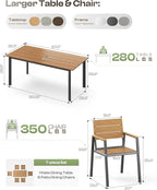 Outdoor Dining Set, Patio Table and Chairs Set - Image 7